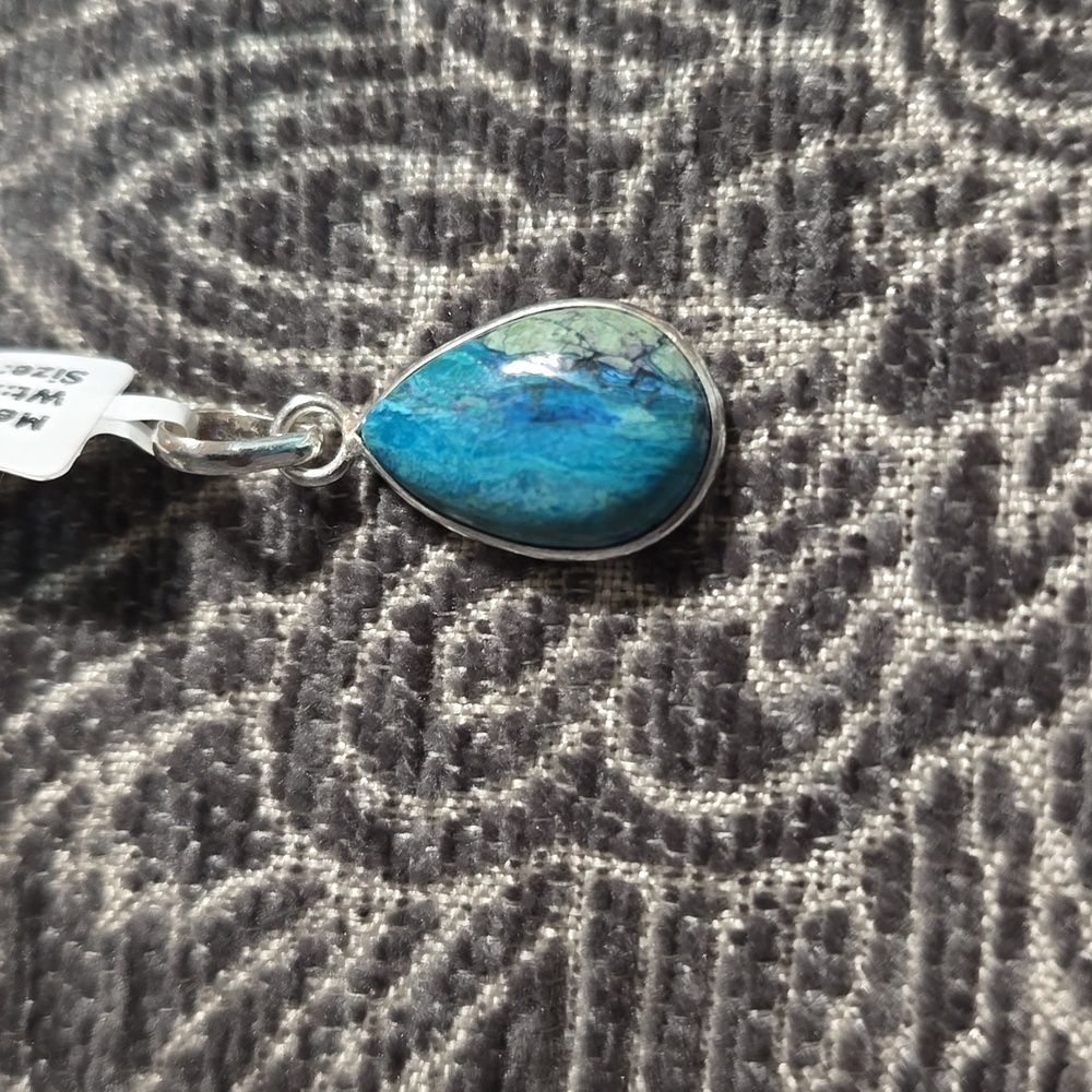 925 Sterling Silver~Mexican Turquoise Pendant